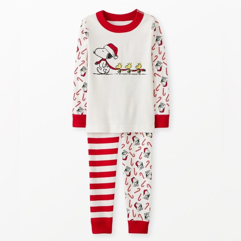 Hanna Andersson Kids Peanuts Holiday Long John PJ Set
